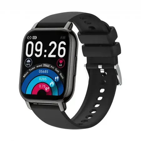 Tio P66 Smartwatch with Heart Rate Monitor (Black) view 2