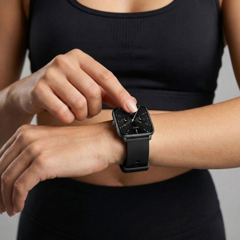 Gravity GT36-5 45mm Smartwatch with Heart Rate Monitor (Black) vue 5