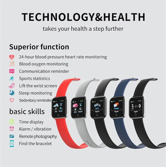 M6 Smartwatch with Heart Rate Monitor (Black) vue 4
