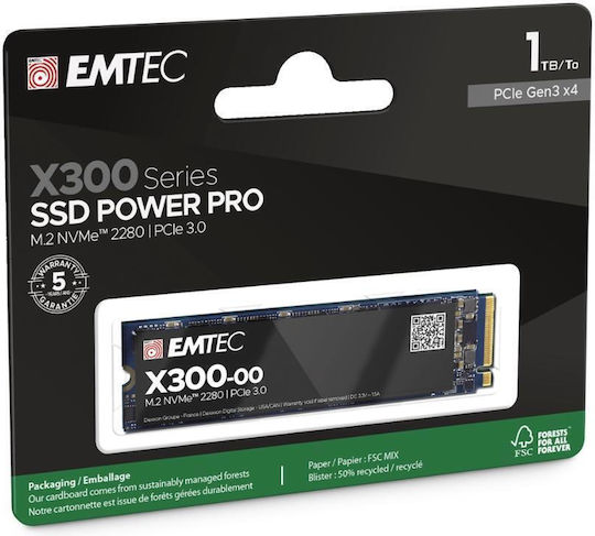 Emtec X300 SSD 1TB M.2 Type with PCI Express 3.0 Connection ECSSD1TX300 view 4