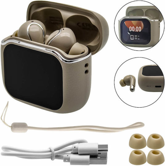 Andowl Ai4 Bass In-ear Bluetooth Handsfree Earphones with Charging Case Beige view 4