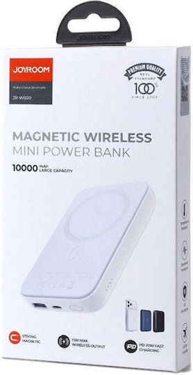 Joyroom JR-W020 MagSafe Power Bank 10000mAh 20W with USB-A Port and USB-C Port Power Delivery White view 8