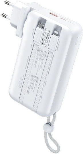 WK WP-119 Power Bank 20000mAh 22.5W with USB-A Port and USB-C Port Power Delivery White view 2
