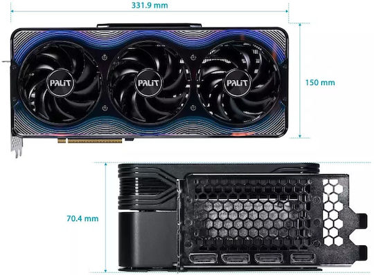 Palit GeForce RTX 5070 Ti 16GB GDDR7 GameRock OC Graphics Card vue 3