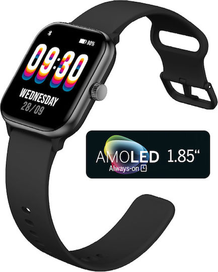 Bea-fon 201 50mm Smartwatch with Heart Rate Monitor (Black) vue 3