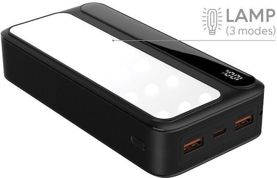 Rebeltec P20 LCDPD Power Bank 20000mAh with 2 USB-A Ports and USB-C Port Power Delivery Black view 1