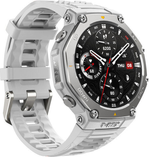 Amazfit T-Rex 3 Stainless Steel 48mm Waterproof Smartwatch with Heart Rate Monitor (Hazy Gray) view 5