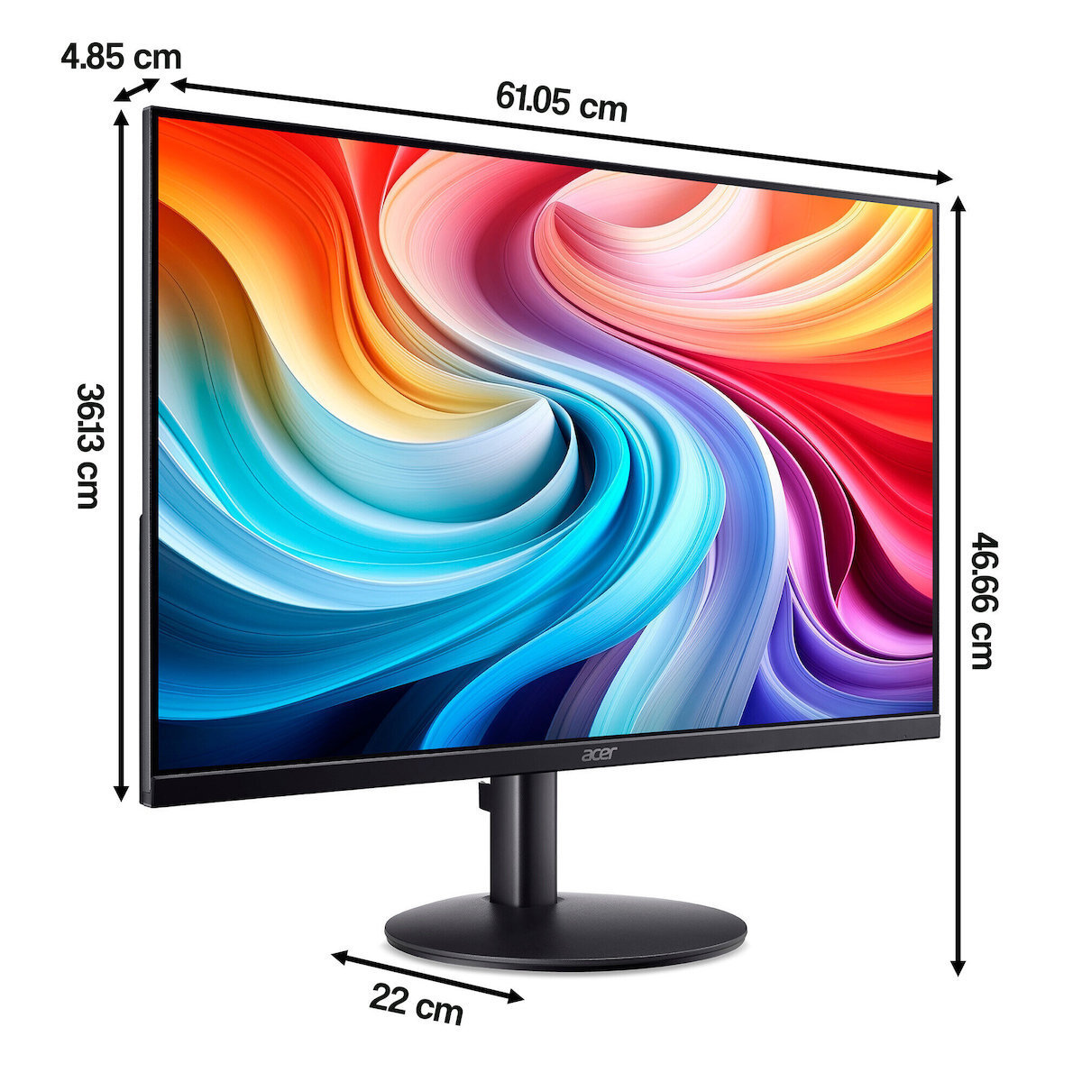 Acer SA273P1BIP IPS HDR Monitor 27" FHD 1920x1080 144Hz with 4ms Response Time GTG view 3