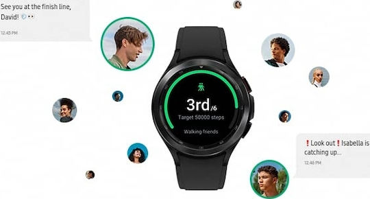 Samsung Galaxy Watch4 Classic Bluetooth Stainless Steel 46mm Waterproof with Heart Rate Monitor (Black) vue 8