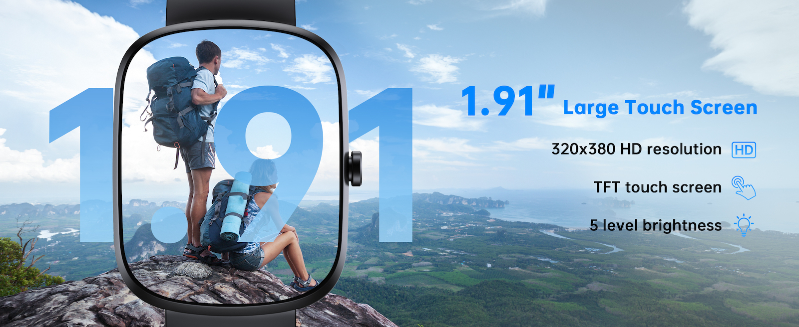 Oukitel V2 Smartwatch with Heart Rate Monitor (Black) view 4