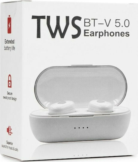 TWS EP011 In-ear Bluetooth Handsfree Earphones with Sweat Resistance and Charging Case White vue 4