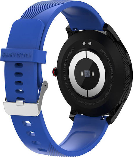 DAS.4 SG08 Stainless Steel 48mm Smartwatch with Heart Rate Monitor (Blue) view 2