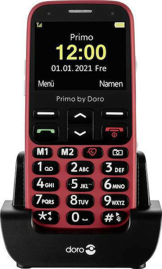 Doro Primo 368 Single SIM Mobile Phone with Big Buttons Red view 2