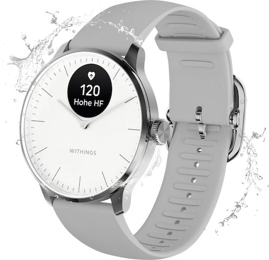 Withings ScanWatch 2 Stainless Steel 42mm Waterproof with Heart Rate Monitor (White) view 2