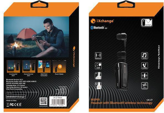 iXchange UA27 In-ear Bluetooth Handsfree Earphone Lapel Black view 3