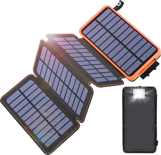 Foldable Solar Power Bank 20000mAh with 2 USB-A Ports Black view 2