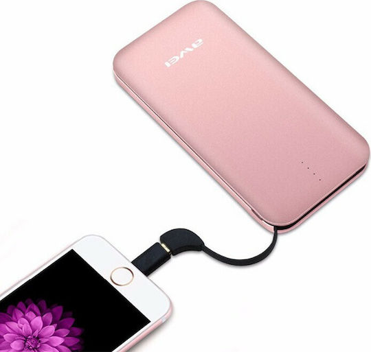 Awei P20K Power Bank 8000mAh with USB-A Port Rose Gold vue 2