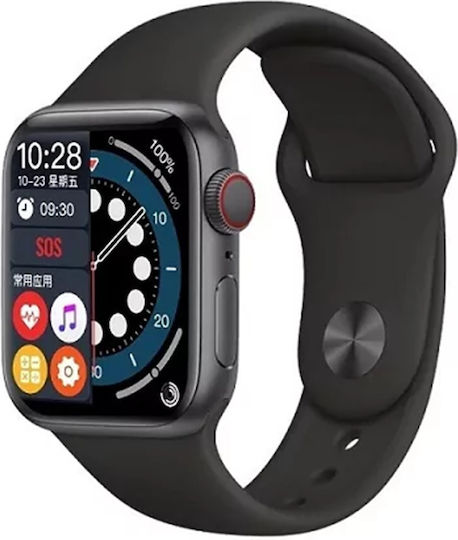 H6 Pro Aluminium Smartwatch with Heart Rate Monitor (Black)
