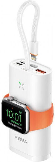Veger W1162S Power Bank 10000mAh with USB-A Port and USB-C Port White view 4