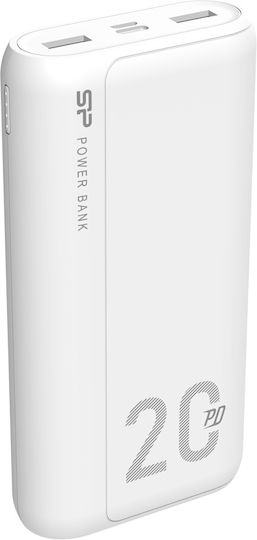 Silicon Power QS15 Power Bank 20000mAh 18W with 2 USB-A Ports and USB-C Port Power Delivery / Quick Charge 3.0 White