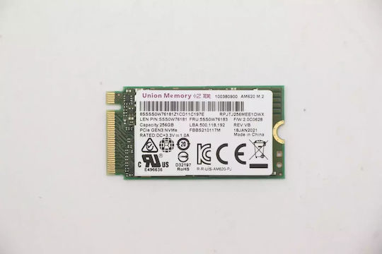 Lenovo SSD 256GB Type M.2 with PCI Express 3.0 Connection 5SS0W76183