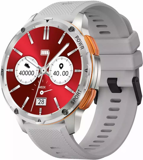 Nubi Ak59 Smart Watch Bluetooth Calling Amoled Display Heart Rate Monitoring Sleep Tracking Oxygen Level Notifications Extra Silicone Strap Silver vista 5