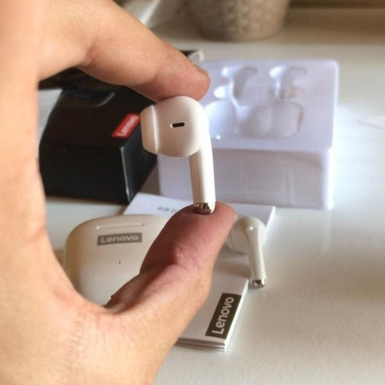 Lenovo LP40 Pro Earbud Bluetooth Handsfree Earphones with Sweat Resistance and Charging Case White vue 2