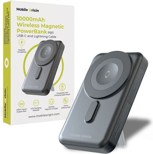 Mobile Origin PB11 MagSafe Power Bank 10000mAh 15W with USB-C Power Delivery Port Black view 1