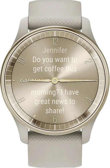 Garmin vívomove Trend Stainless Steel 40mm Waterproof Smartwatch with Heart Rate Monitor (Cream Gold) view 1