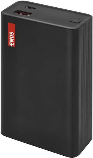 Emos B0560B Power Bank 20000mAh 65W with USB-A Port and USB-C Port Power Delivery Black