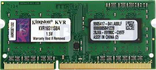 Kingston DDR3 with Module 1x4GB and Speed 1600 for Laptop KVR16S11S8/4