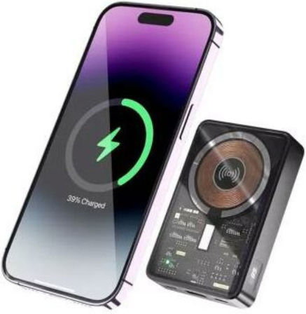 Devia Punk Style Power Bank 10000mAh 22.5W with USB-A Port and USB-C Port Power Delivery Black view 2