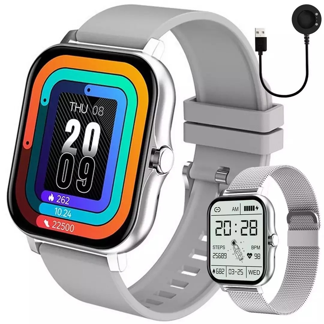 Verk Group Y13 Smartwatch with Heart Rate Monitor (Silver) view 2