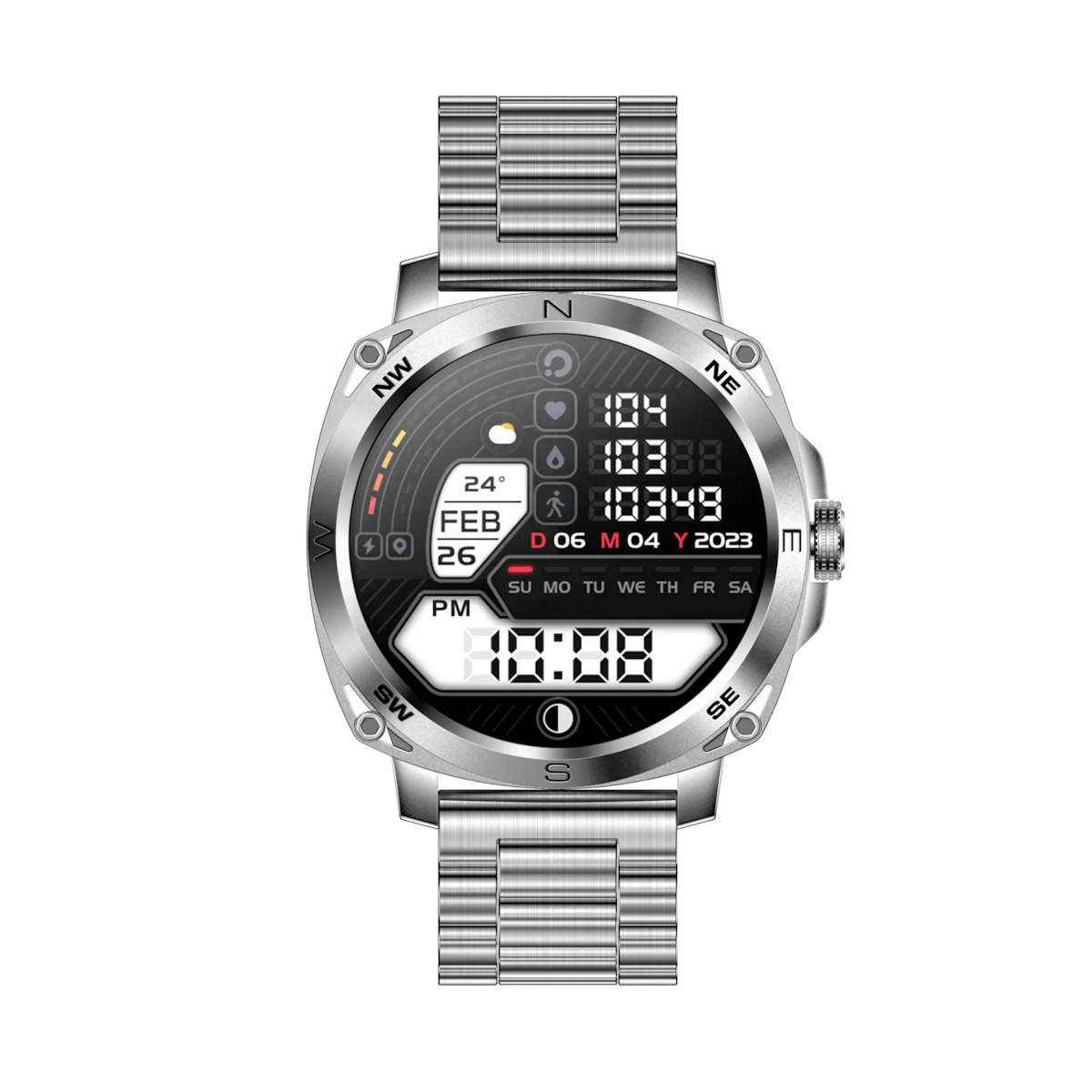 RisenFiT Aluminium Smartwatch with Heart Rate Monitor (Silver) view 7