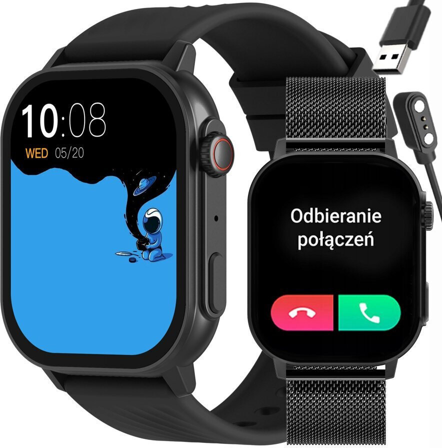 Gravity GT15 40mm Smartwatch with Heart Rate Monitor Black