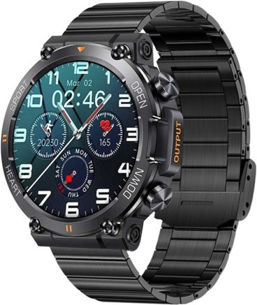 K56 Pro 1.39 Inch Smart Steel Strap Wristband Support Heart Rate Monitoring Blood Pressure Monitoring Black Bamboo Joint view 1