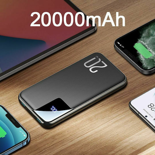 Joyroom JR-QP190 Plus Power Bank 20000mAh 20W with 2 USB-A Ports and USB-C Port Power Delivery Black view 4