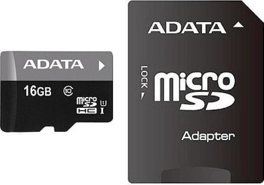 Adata AUSDH16GUICL10-RA1 microSDHC 16GB U1 UHS-I 50MB/s Memory Card with Adapter view 1