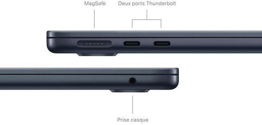 Apple MacBook Air 13" (2024) 13.6" Retina Display (M3-8-core/16GB/512GB SSD) Midnight (FR Keyboard) view 5