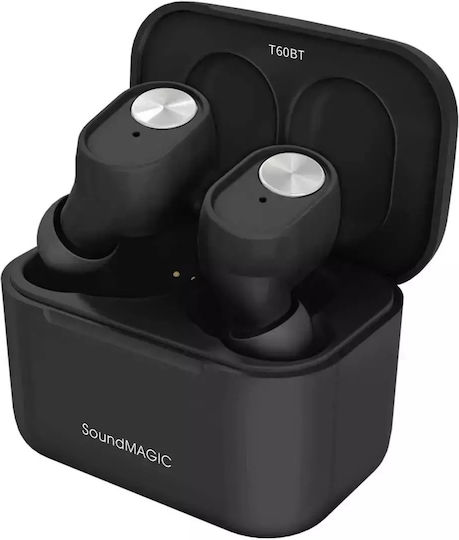Soundmagic T60BT In-ear Bluetooth Handsfree Earphones with Charging Case Black view 2