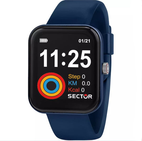 Sector S03 Smartwatch with Heart Rate Monitor (Blue Silicone) vue 7