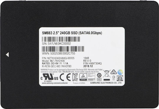 Samsung SM883 SSD 240GB 2.5'' SATA III MZ7KH240HAHQ-00005