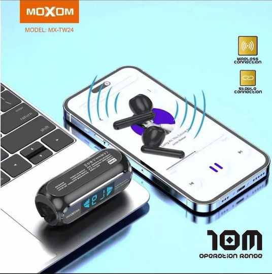 Moxom MX-TW24 In-ear Bluetooth Handsfree Earphones with Charging Case White view 2