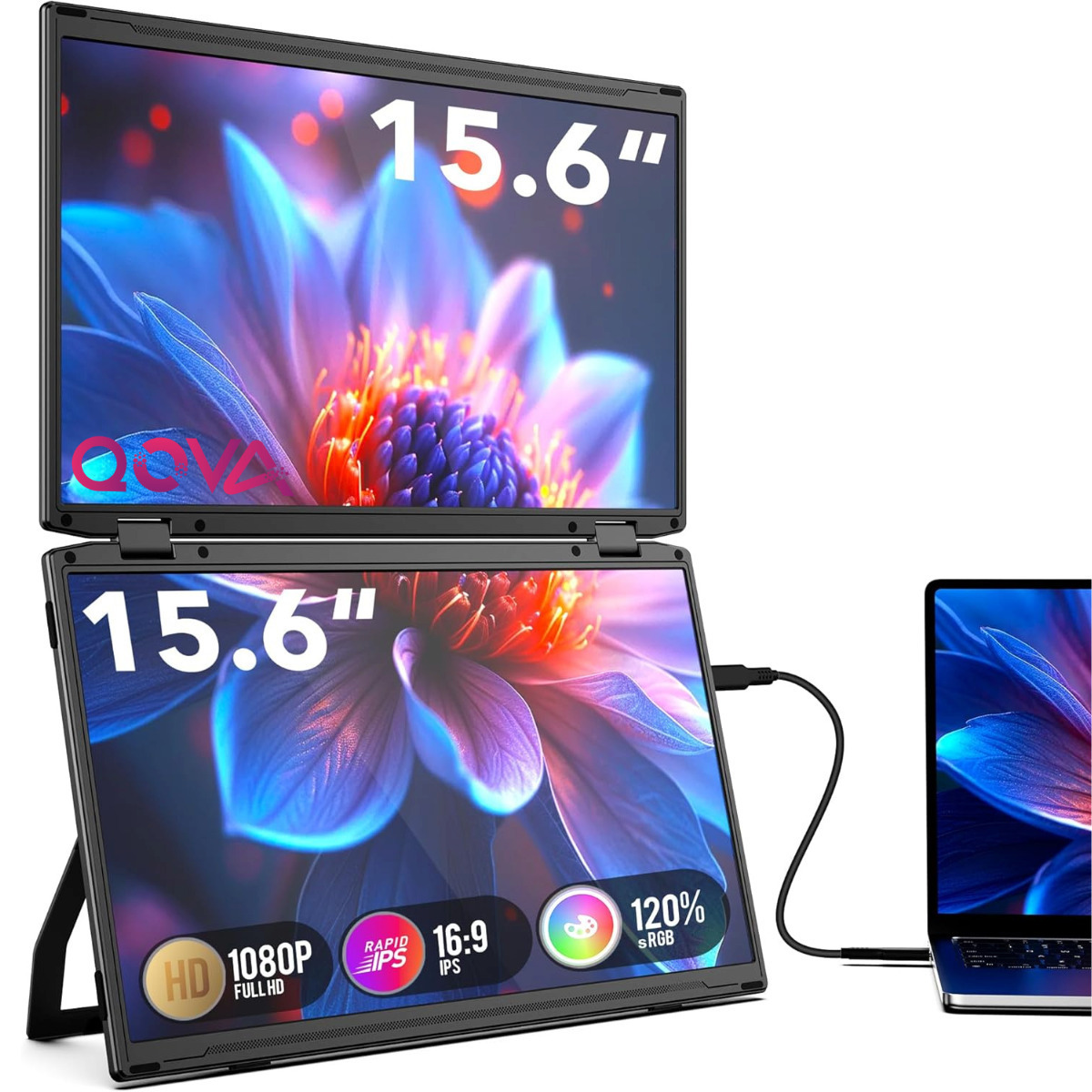Qova Arzopa Z1 FC Dual IPS Portable Monitor 15.6" FHD 1920x1080 view 2