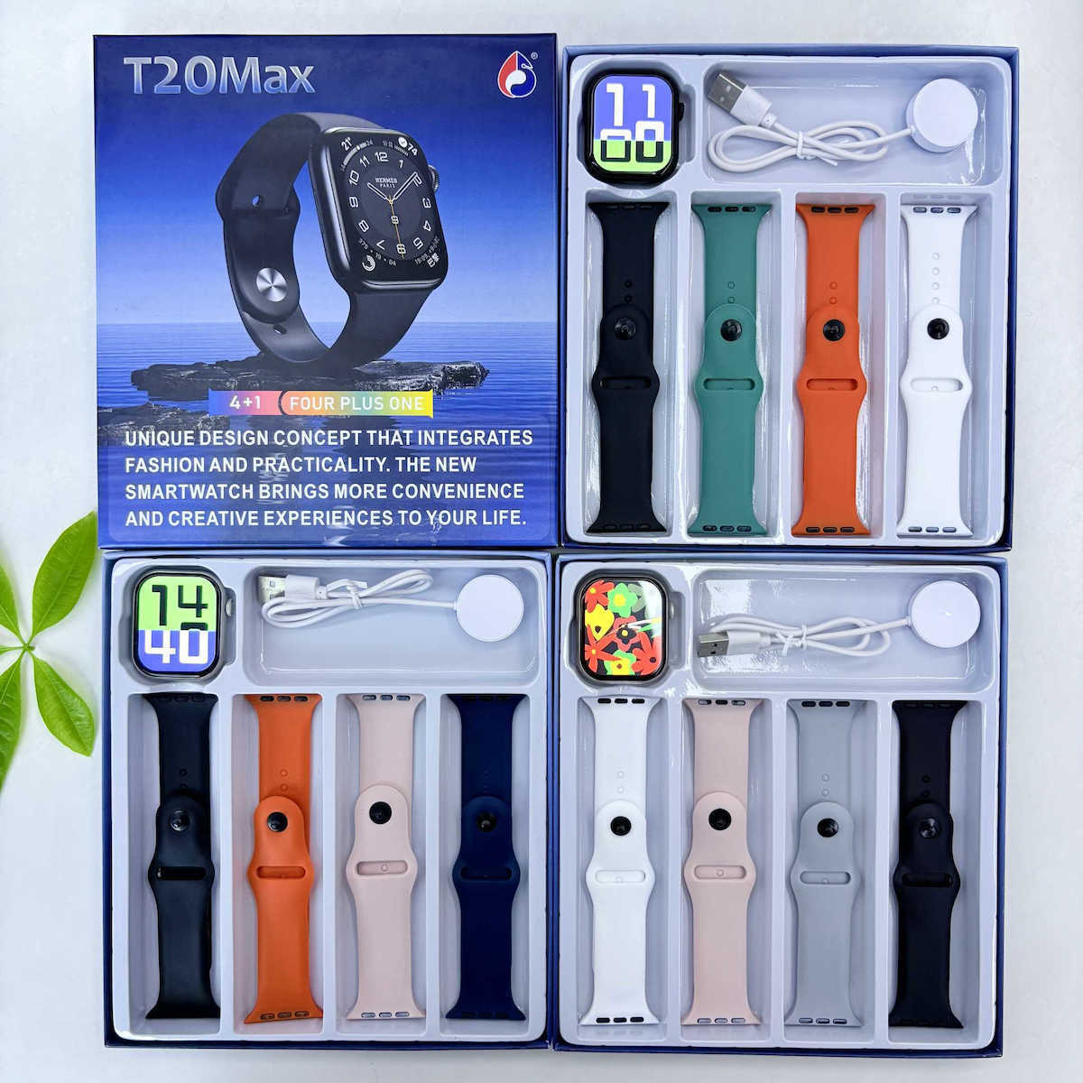 T20 Max 49mm Smartwatch with Heart Rate Monitor (Black) vue 2