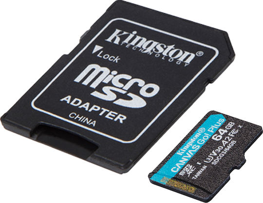 Kingston Canvas Go! Plus microSDXC 64GB U3 V30 A2 UHS-I 170MB/s with Adapter view 2