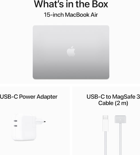 Apple MacBook Air 15" (2024) 15.3" Retina Display (M3-8-core/8GB/512GB SSD) Silver (UK Keyboard) vue 9