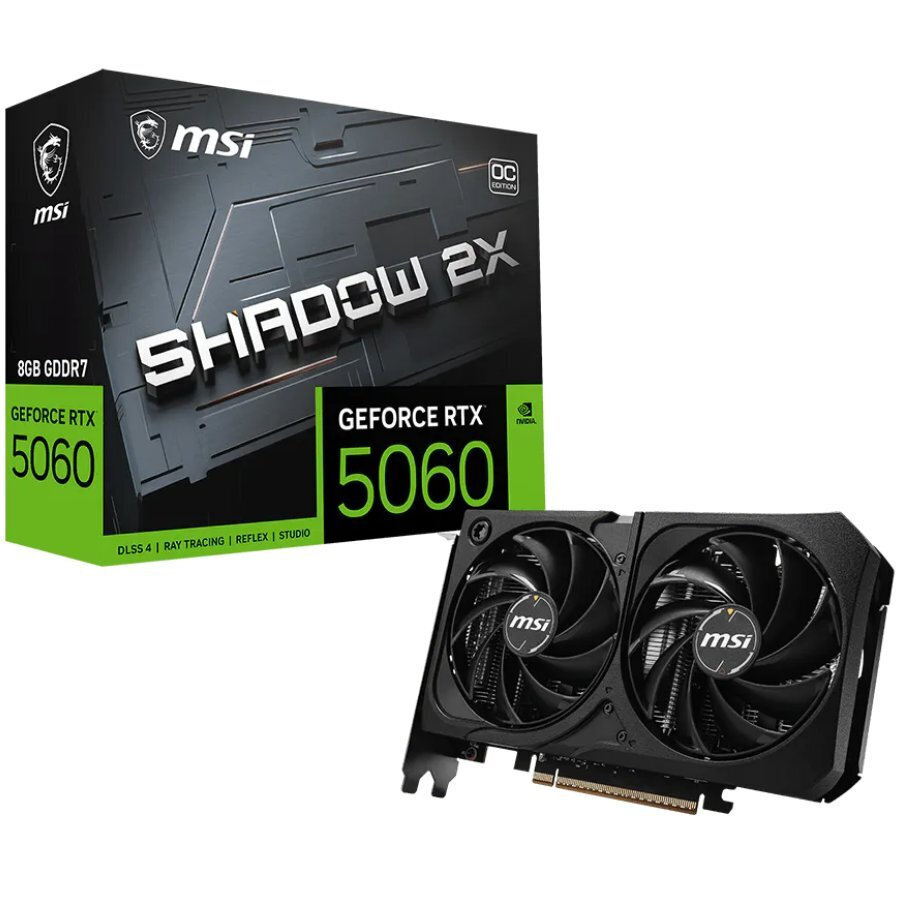 MSI GeForce RTX 5060 8GB GDDR7 Shadow 2x OC Max Graphics Card