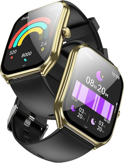 Hoco Y28 Smartwatch with Heart Rate Monitor (Gold) view 2
