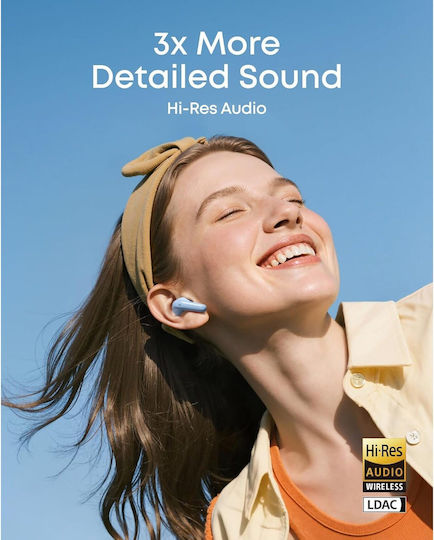 Soundcore by Anker R60i In-ear Bluetooth Handsfree Earphones with Sweat Resistance and Charging Case Light Blue view 6